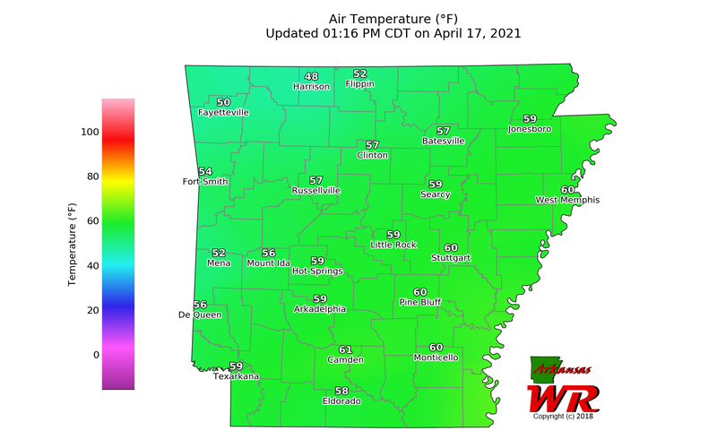Arkansas temperatures